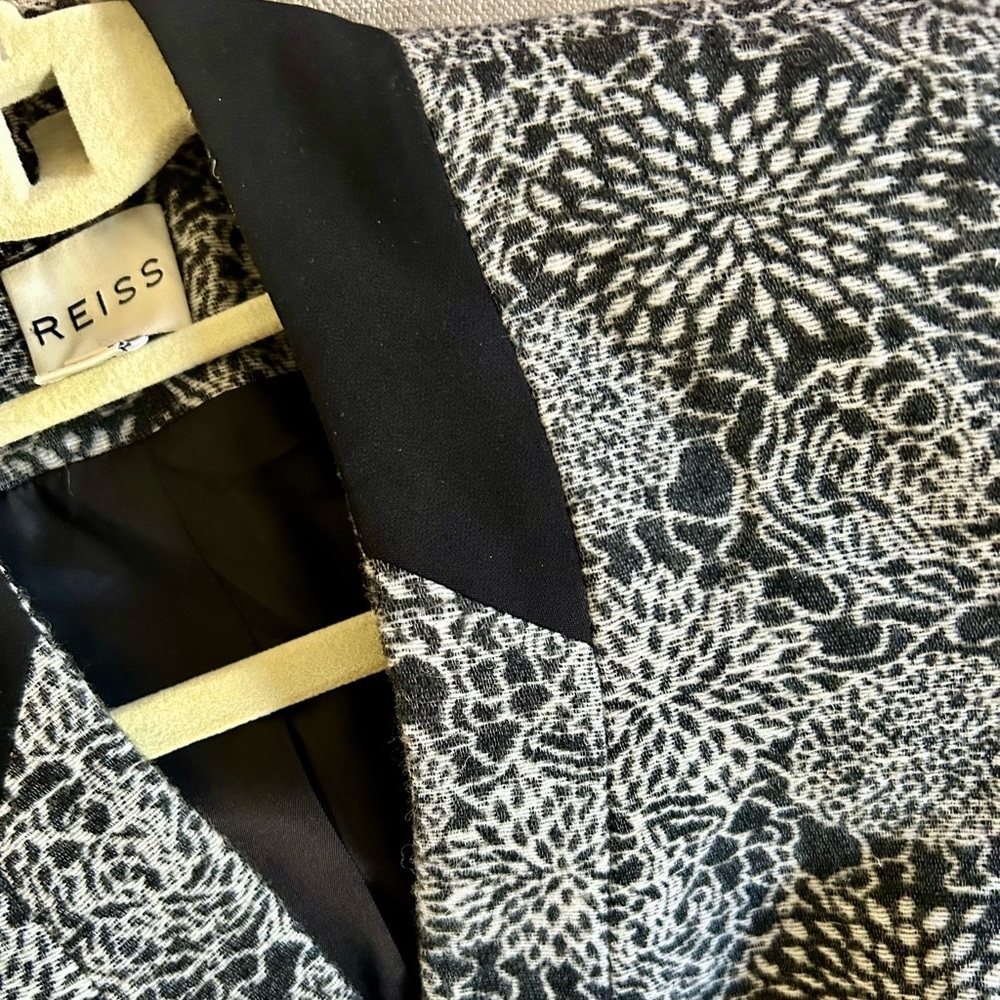 REISS London Wool Blend Black & White Blazer XS